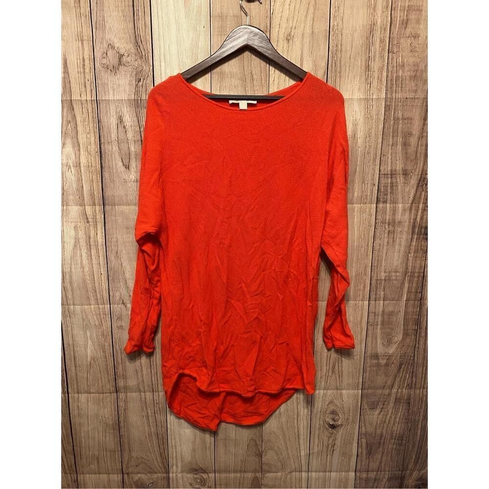 Michael Kors Vibrant Orange Crewneck Long Sleeve Sweater Top